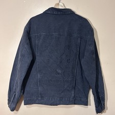 Billy Bones Club Melbourne Australia Embroidered Crossbones Black Jean Jacket L