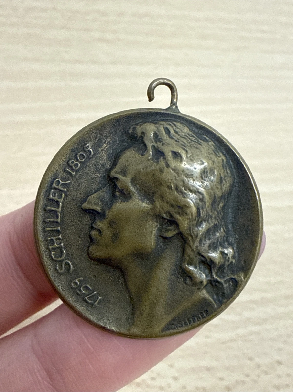 Médaille Pendentif 1759 Schiller 1805 Par Sffener