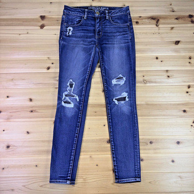 American Eagle Outfitters Jeans Womens 6 Distressed Skinny Super Stretch Jegging