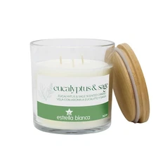 Eucalyptus Sage Scented Candles, 14.5 oz 3 Wick Candle, Large Jar, Long Lasti...