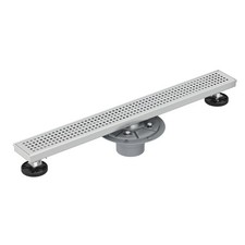 24-Inch Brushed Linear Shower Drain,Stainless Steel Linear Drain with Quadrat...
