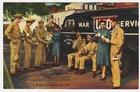 Military: Salvation Army USO Canteen, Soldiers, Women, World War 2, 1942 Linen.