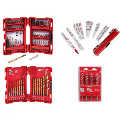 SHOCKWAVE Impact Duty Screw Driver Bit Set with Titanium Drill Bit Set & Recip S