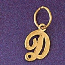 Initial D Charm Pendant 14k Gold