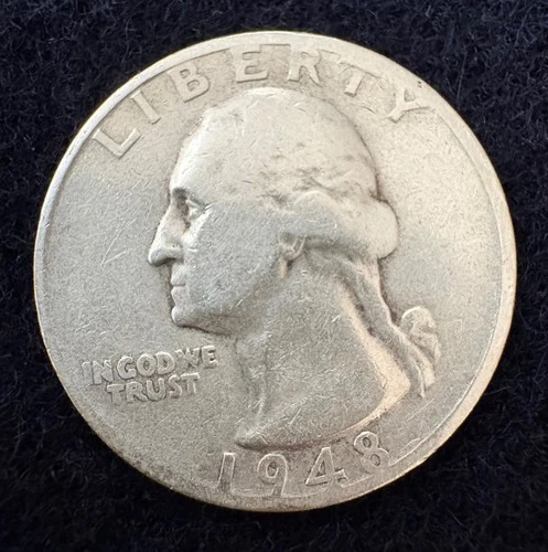 1948-S Washington Quarter, silver, combined shipping, INV:2174