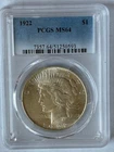 1922 Peace Silver Dollar $1 - PCGS MS64
