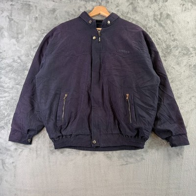 Guess Jacke Herren XL Navy Harrington Bomber Mantel Vintage Retro leicht Reißverschluss