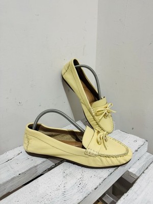 Dune Grovers Soft Leather Lemon Bow Detail Slipper Halbschuhe Flats Schuhe UK 4 37