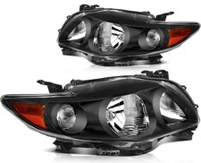 Corolla 2009-2010 Headlight Assembly Pair Black Replacement