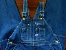 Vintage Big Smith Blue Denim Bib Overalls Mens Carpenter Farmer Work Pants 40x28