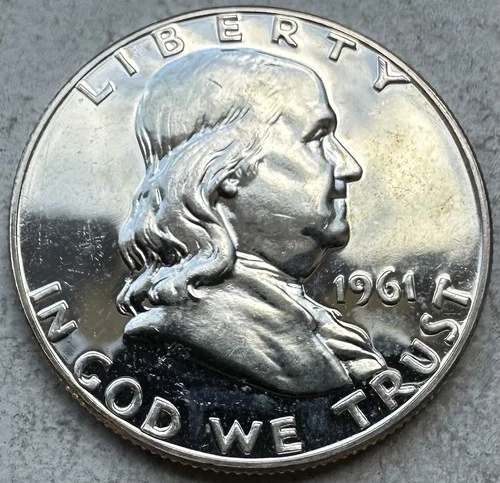 1961 Proof Franklin Half Dollar 90% Silver-INV#8339