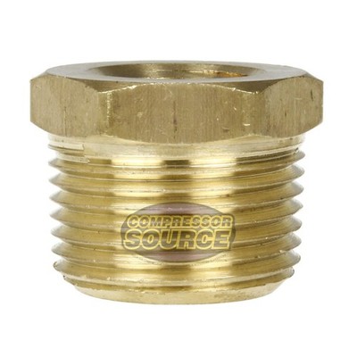 3/4'' x 3/8'' Male NPTF x Female NPTF Hex Bushing Reducer Solid Brass Pipe Fitting