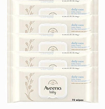 AVEENO Baby Daily Care Wipes 5 Pack of 72 Wipes Each
