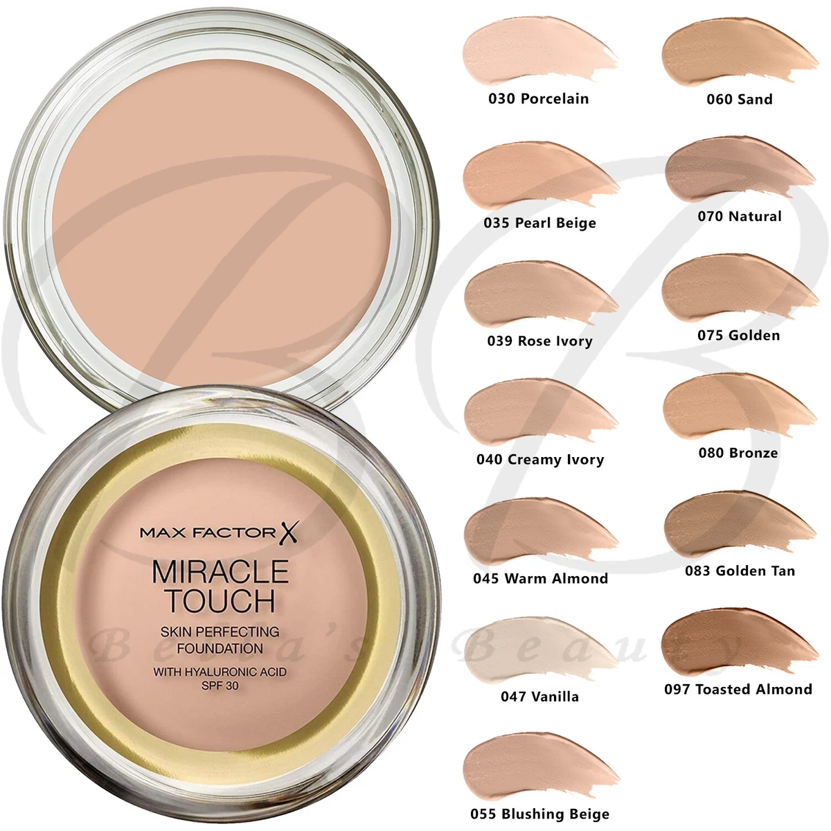 MAX FACTOR Miracle Touch Skin Perfecting SPF30 Foundation 11.5g CHOOSE SHADE