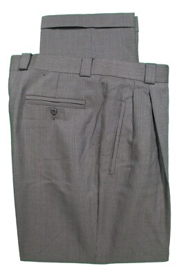 Zanella Stefano Mens Charcoal Pleated Wool Dress Pants 36 37x31.5