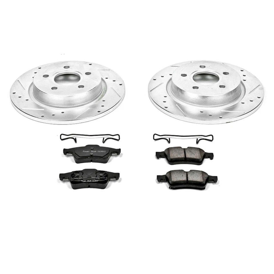 K5309 Powerstop Juego de 2 ruedas discos de freno y kits de pastillas traseras para Volvo S40 V50 2005 Foto 3 de 3