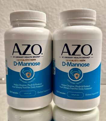 Azo D Mannose Urinary Tract Health 120ct Clinical Strength Exp 07/26+ (LOT OF 2)