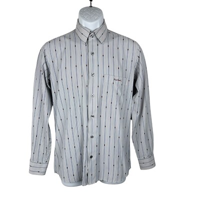 Pierre Cardin Chemises Dress Shirt Men Medium Striped Cotton Pierre Cardin Chemises Dress Shirt Men Medium Striped Cotton