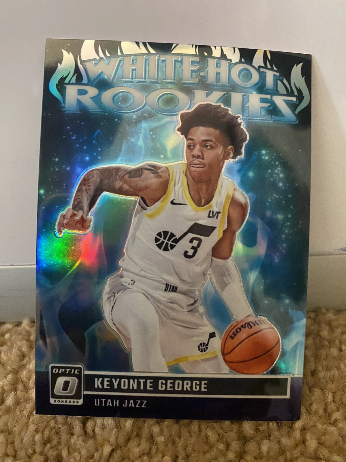2023-24 Keyonte George Donruss Optic White Hot Rookies Purple #12 Utah Jazz
