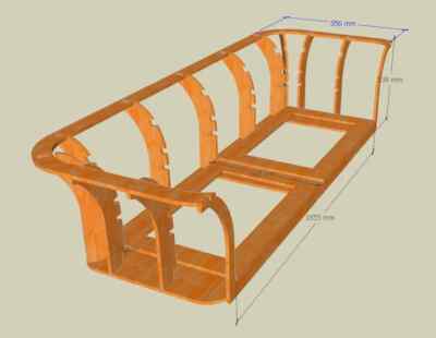 sofa structure Laser Cut CNC Router Plane design dxf art Vector