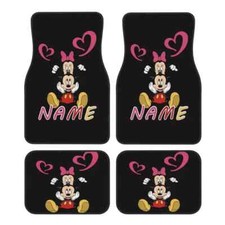 Mickey Minnie Car Floor Mats Personalized Text Gift For Sedan Suv And Truck