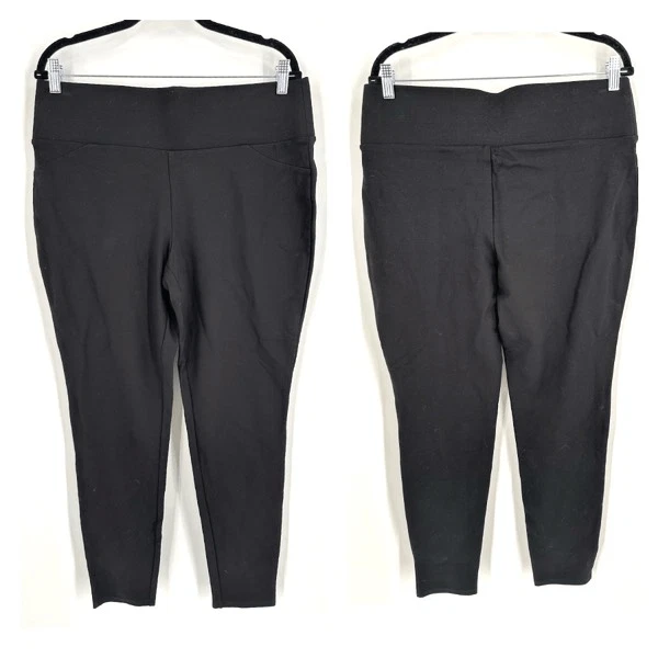 NWT Catherine Malandrino Women Pull On Stretch High Rise Leggings Black XL ponte - Image 2 of 4