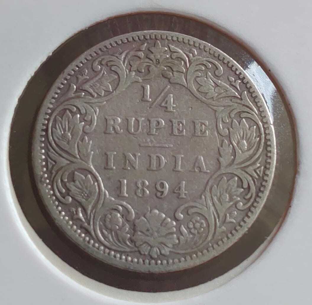1894 VICTORIA EMPRESS 1/4 SILVER RUPEE RARE COIN | eBay