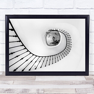 La Escalera Architecture Murcia Museum Interior Spiral Stairs Handrail Art Print
