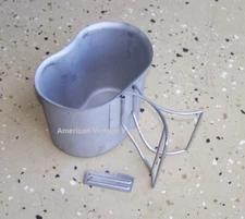 Canteen Cup USA Military Stainless Genuine Issue f Mess Kit Camping Hiking + P38
