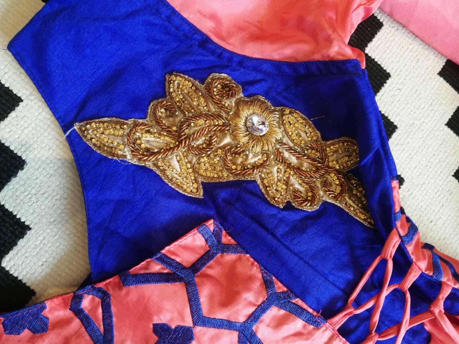 Peach and Blue Party Dress UK 8 Indian, Long Dress, Ethnic, Eid, Asian eBay