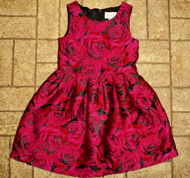 Girl's Red Rose Dress by Place. Sz. 6. Sparkly.