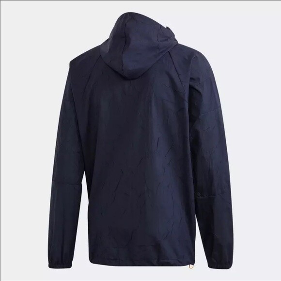 ウォーキング・ランニングウェア adidas Track Jacket/NAVY Adidas Men's W.N.D. Navy Blue Track Hooded Light Weight
