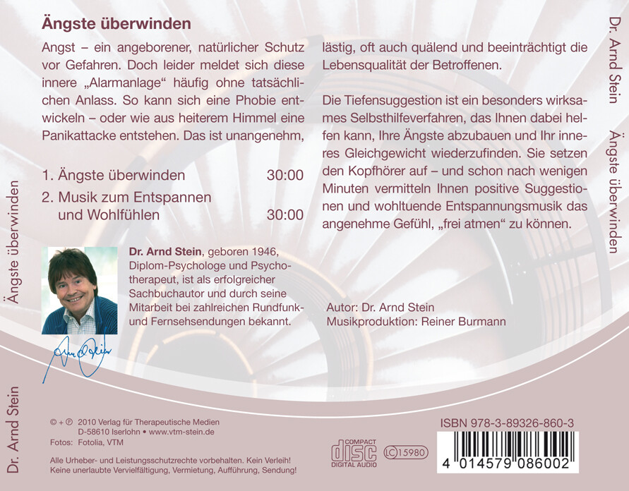Thumbnail - Ängste Überwinden. Stereo-tiefensuggestion. Cd, Arnd Stein