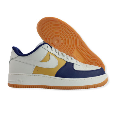 White Navy Blue Gold Gum Sole 
