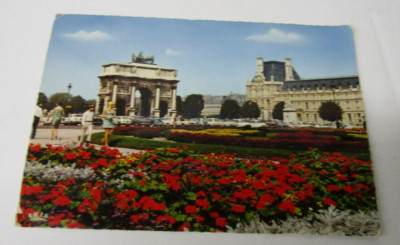 VTG Postcard Paris L'Arc de Triomphe du Carrousel et le Louvre (Pavillion de Mar
