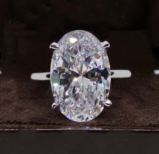 5.20 Ct Oval Certified White Diamond Solitaire Ring Free Diamond Studs