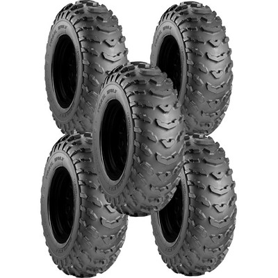 (QTY 5) 21x7.00-10 Carlstar Trail Wolf  LRB Black Wall Tires