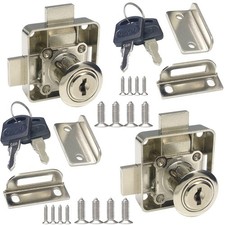 2 PCS Double Door Cabinet Lock Double Latch Right Side Keyed Alike Fits 3/57/8