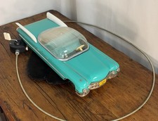 Vintage Soviet USSR Metal Toy Car Teal Green   Cadillac-Style   11.5  Working