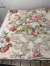 P. Kaufman Floral Upholstery Cotton Fabric Beige Pink Blue Green 58x3.5Yds New