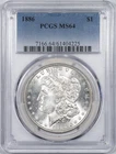 1886 PCGS MS64 Morgan Silver Dollar Choice Uncirculated - Nice For The Grade