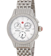 New Michele Jetway Diamond Mother Of Pearl Dial Watch Retail $1800