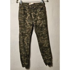 Levi's Boys 12 Reg Green Camo Youth Joggers Camouflage Elastic Cuff Pants 26x27