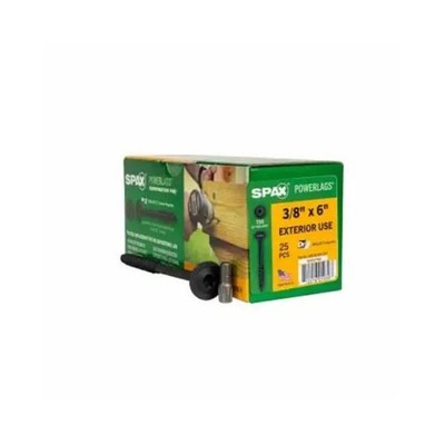 Spax 152268 0.375 x 6 in. Power Lags Washer Head Exterior Structure Screw - P...