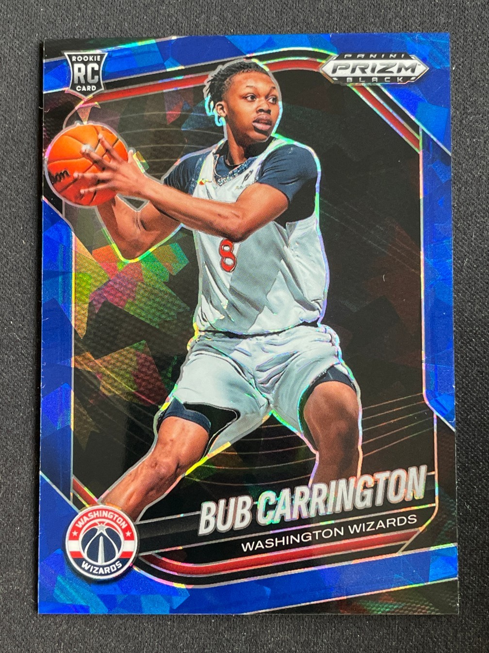 Bub Carrington 2024-25 Panini Prizm Black RC Blue Ice /125 #92