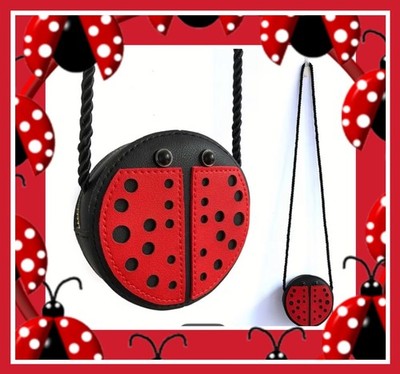 Super Cute Red & Black Polka Dotted Lady Bug Shoulder Bag/Small Pirse