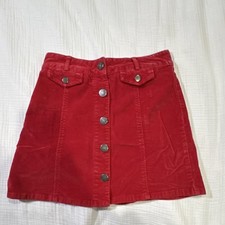 BDG Red Corduroy Button Front A-Line Short Skirt Size 2