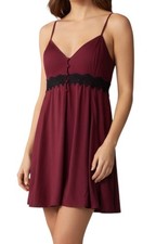 Urban Outfitters Women's Babydoll Azalea Lace Inset Frock Dress Size M Burgundy