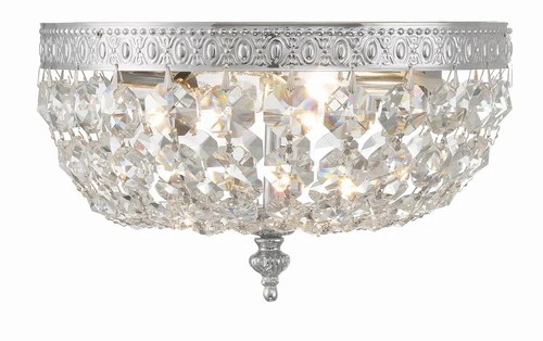 Crystorama Basket 10" Wide Chrome and Crystal Ceiling Light - Picture 4 of 6