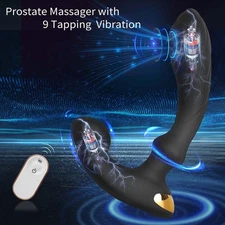 Remote Powerful Flapping Prostate Massager Dual Motor Male Waterproof Vibrators